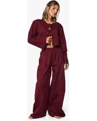 Boohoo - Wooden Beaded Linen Beach Co Ord - Lyst