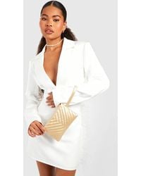 Boohoo - Quilted Basic Clutch Bag - Lyst