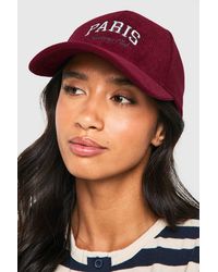 Boohoo - Corduroy Slogan Cap - Lyst