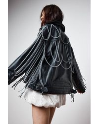Nasty Gal - Real Leather Pearl Trim Detail Jacket - Lyst