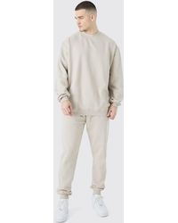 BoohooMAN - Tall Offcl Oversized Extended Neck Sweatshirt Tracksuit - Lyst