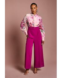 Coast - Petite Printed Blouson Sleeve Wide Leg Jumpsuit - Lyst
