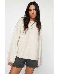 Nasty Gal - Oversized Crew Neck Sweater - Lyst