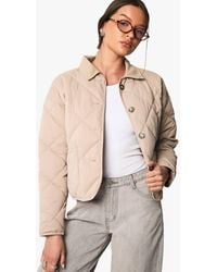 Boohoo - Quilted Button Detail Jacket - Lyst