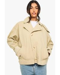 Boohoo - Short Asymmetric Trench Coat - Lyst