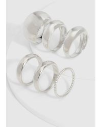 Boohoo - Rounded Multipack Rings - Lyst
