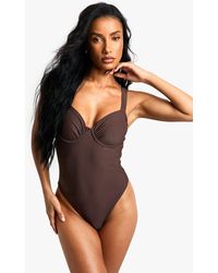 Boohoo - Swimwear Essentials Fuller Bust Balcony Bathing Suit - Lyst