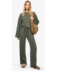 Boohoo - Crinkle Oversized Top And Wide Leg Trouser Co-Ord Set - Lyst