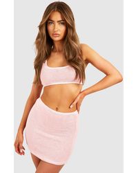 Boohoo - Premium Crinkle Swim Mini Skirt - Lyst