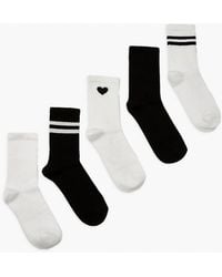 Boohoo - Heart Sports Socks 5 Pack - Lyst