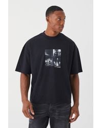 Boohoo - Oversized Boxy Heavyweight Puff Print T-shirt - Lyst
