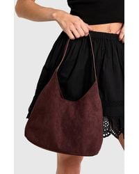 Boohoo - Faux Suede Structured Shoulder Bag - Lyst