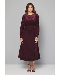 Wallis - Devore Drop Hem Midi Dress - Lyst