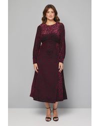 Wallis - Devore Drop Hem Midi Dress - Lyst