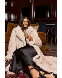 Oasis - Belted Faux Fur Maxi Coat - Lyst
