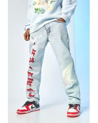 boohooman purple lightning jeans