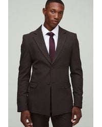 BoohooMAN - Skinny Fit Prince Of Wales Plaid Blazer - Lyst