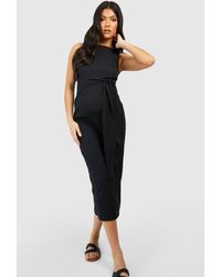 Boohoo - Maternity Textured Belted Maxi Dress - Lyst