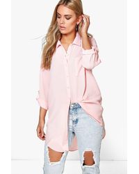 Boohoo Plus Chemise Surdimensionnée - Couleur chair - 52, Couleur Chair - Rose