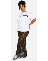 Boohoo - Plus Lace Maxi Column Skirt - Lyst