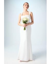 Coast - Square Neck Crepe Wedding Dress With Puddle - Lyst
