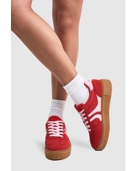 Boohoo - Zapatillas Deportivas Con Plataforma Y Rayas En Contraste - Lyst