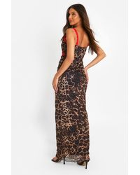 Boohoo Embroidered Mesh Sheer Maxi Dress in Black | Lyst