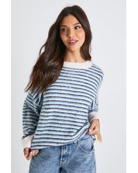 Boohoo - Super Soft Thin Stripe Oversized Knitted Jumper - Lyst