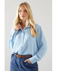 Wallis - Petite Pocket Button Through Shirt - Lyst