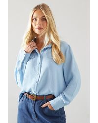 Wallis - Petite Pocket Button Through Shirt - Lyst
