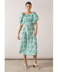 Wallis - Paisley Woven Tie Back Midi Dress - Lyst