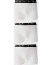 BoohooMAN - 3 Pack Gold Man Dash Boxers In White - Lyst