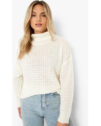 Boohoo - Soft Knit Turtleneck Slouchy Sweater - Lyst