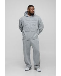 BoohooMAN - Plus kastiger Oversize Trainingsanzug mit Acid-Waschung - Lyst