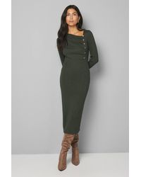 Wallis - Colour Block Asymmetric Knitted Dress - Lyst