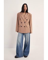 Nasty Gal - Tailored Double Breasted Oversized Blazer - Lyst