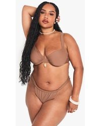 Boohoo - Plus Shell Trim Underwire Bikini Top - Lyst