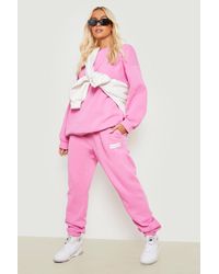 Boohoo Wardrobe Essentials Printed Jogger - Pink