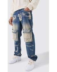 BoohooMAN - Lockere Jeans mit X-Ray Print und Acid-Waschung - Lyst