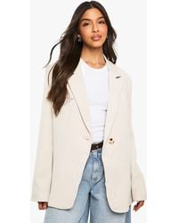 Boohoo - Woven Oversized Tailored Shoulder Pad Blazer - Lyst