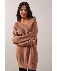 Wallis - Petite Deep Wrap Neck Detail Tunic - Lyst