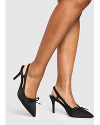 Boohoo - Zapatos De Salón De Holgura Ancha Con Lazo Y Talón Descubierto - Lyst