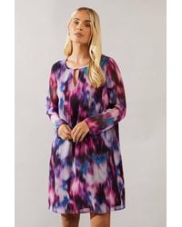 Wallis - Petite Abstract Keyhole Detail Shift Dress - Lyst