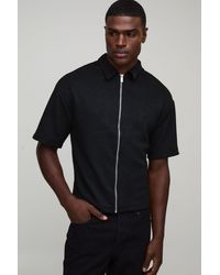 Boohoo - Oversized Faux Suede Boxy Shirt - Lyst