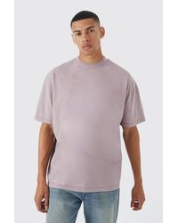 BoohooMAN - Oversized Washed Double Neck Heavy T-shirt - Lyst