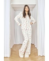Boohoo - Matching Family Cherry Print Baby Fleece Long Sleeve Shirt & Pants Pyjama Set - Lyst