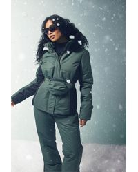 Boohoo - Faux Fur Trim Ski Jacket With Matching Bag - Lyst