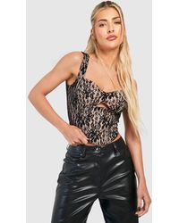 Boohoo - Bonded Lace Corset Top - Lyst