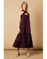 Oasis - Petite Floral Ruffle Detail Tiered Maxi Dress - Lyst