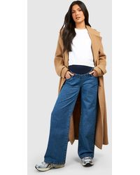 Boohoo - Maternity Over Bump Wide Leg Jeans - Lyst